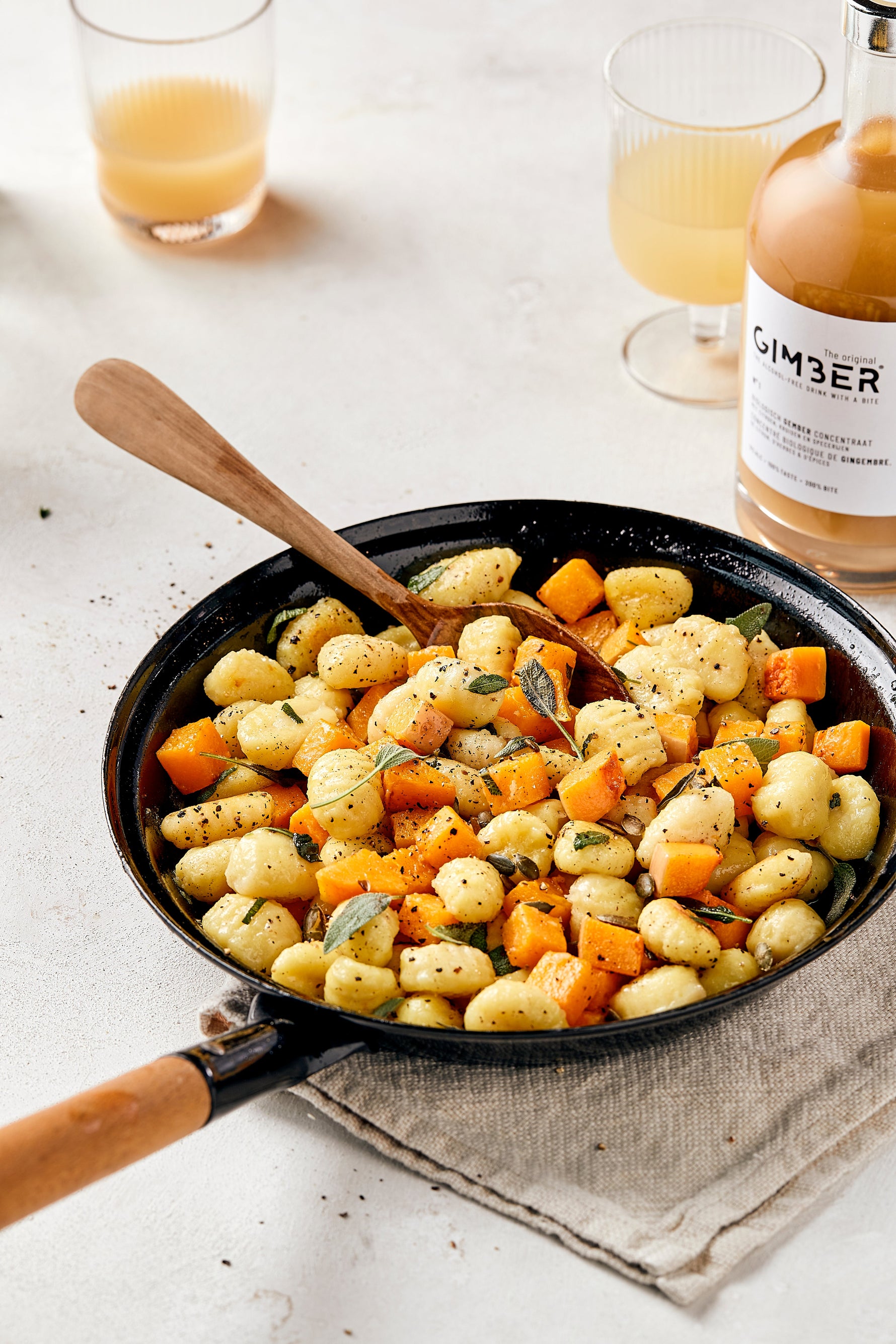 Gnocchi with butternut squash and sage
